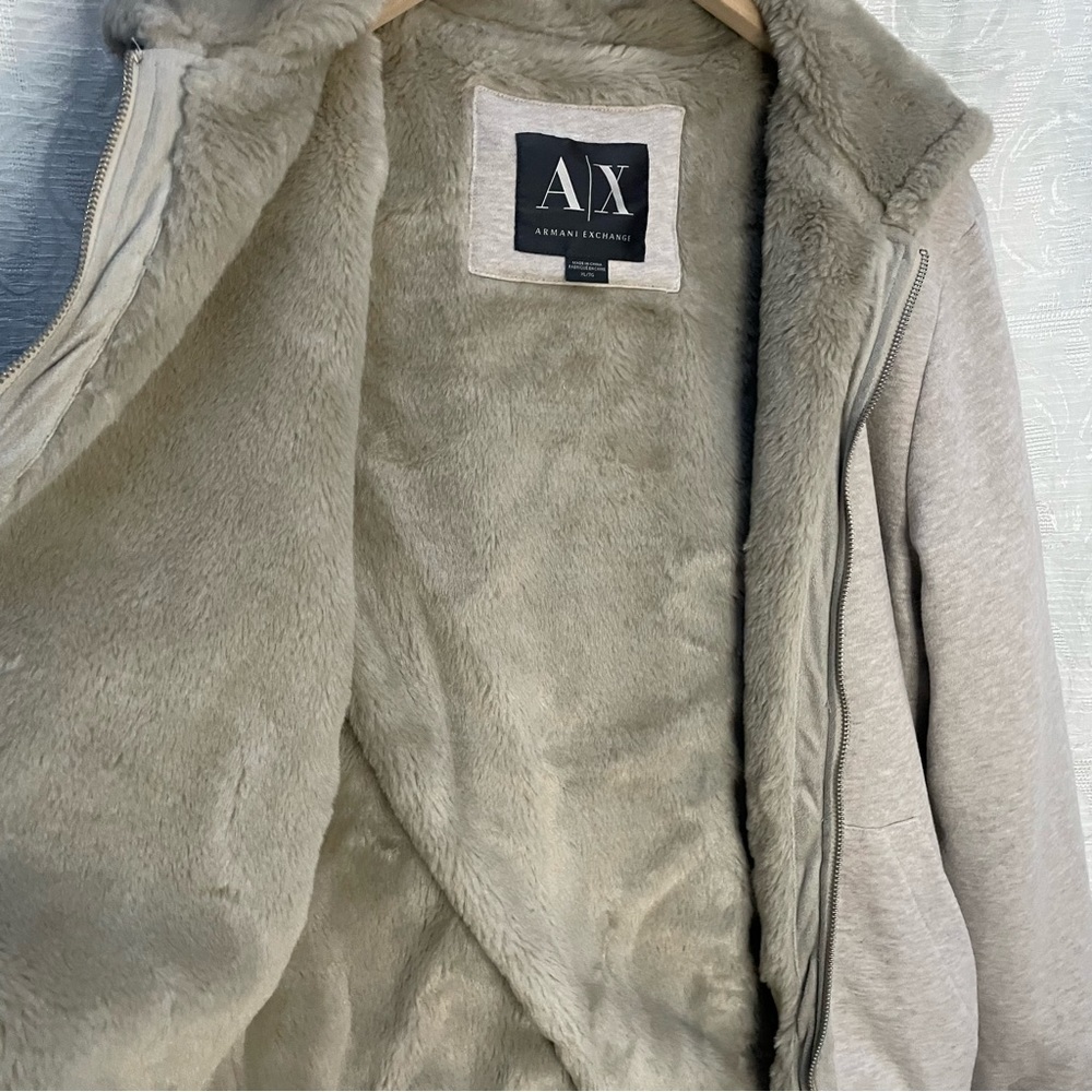 AX Armani Exchange Uber-Fluffy Sweatshirt in Heathered Gray - Picture 3 of 8